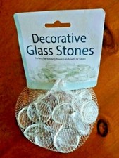 Clear Decorative Glass Stones BEADS Large Size - 1" Diameter -14 Stones/ pouch