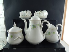 SUPERB PRECIOUS GINORI COFFEE SERVICE 4 PORCELAIN LATE 1800S HAND DECOR