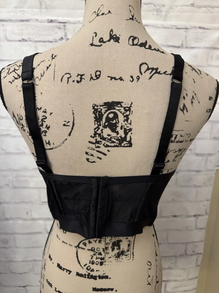 Victoria’s Secret Very Sexy Corset Bra Girly Large Red Black Plaid Lace  - Image 3 of 4