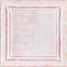 Line Art White Washed Copper 1.6 Ft. X 1.6 Ft. Decorative Foam Glue up Ceiling T