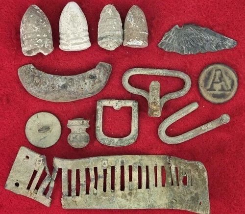 EXCAVATED CIVIL WAR RELICS RECOVERED FROM CENTRAL VIRGINIA
