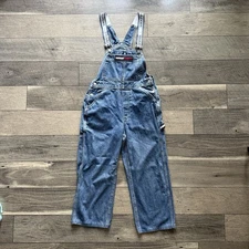 VTG 90s Tommy Jeans Hilfiger Bib Carpenter Denim Jean Overalls Small Hip Hop Y2K