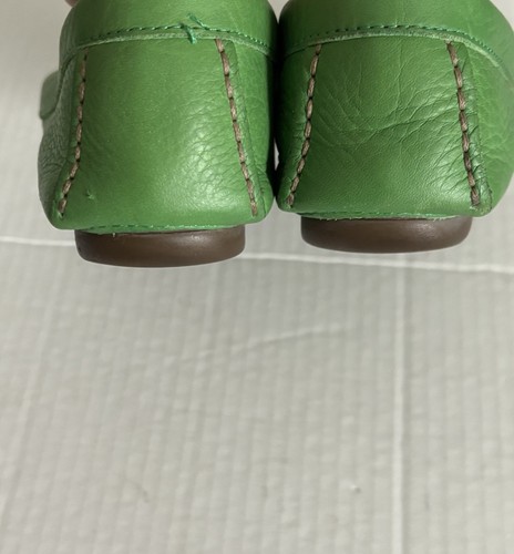 J. Crew Womens Leather Loafers Sz 6 Green w/Gold Accents Preppy Summertime VGC - Picture 8 of 13