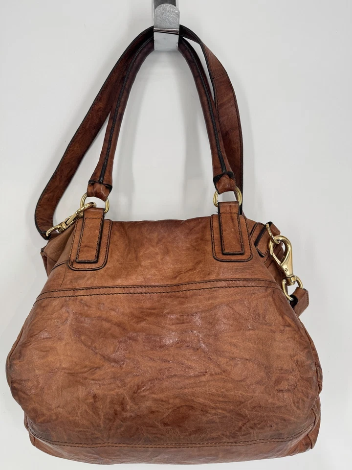 Givenchy Pandora Bolso de Hombro de Cuero de Becerro Marrón Envejecido Cartera Bolso de Mano de 2 Vías Foto 2 de 4