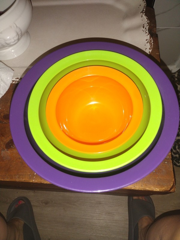 🔥Lot Of 3: The CaliBowl, Made In USA, Non Spill, Nesting: 20/40/95 Oz