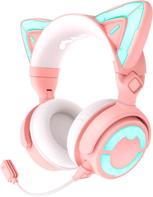 RGB Cat Ear Headphone 4, Upgraded Wireless & Wired Gaming Headset with Attachabl