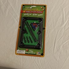 PLAY ON Mini Portable Pool Table Set Mini Tabletop Billiards Indoor Board Games