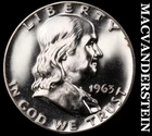 1963 Silver Franklin Half Dollar - Choice Gem Proof  Lustrous  #K2529