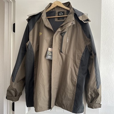 NWT Tezo Rain Jacket SIZE XL Mens Waterproof Hooded Dark Pine Green/gray