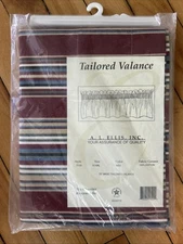 A. L. Ellis Tailored Valance Striped 70" Wide 100% Cotton