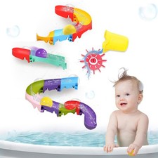 Toddler Bath Toys, Bathtub Toys Ball Slide Track, DIY Shower Toys with Suctio...