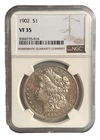 1902-Morgan Silver Dollar 90% SILVER-NGC VF 35