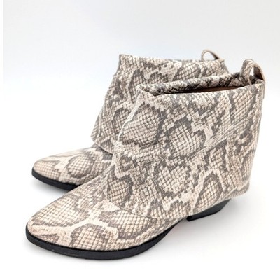 Zodiac Malina Foldover Cuff Western Booties Animal Print Size US6.5M EU36.5