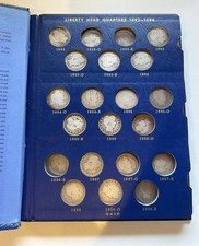 Liberty Head Quarters 1892-1916 Partial Set with 48 Silver Coins + Whitman Book