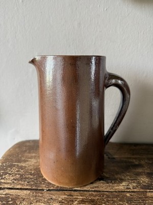 Großer Vintage französischer rustikaler Salzglasur Krug, Stonewear Krug Vase Dekor