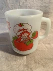 Vintage Strawberry Shortcake Coffee Mug Anchor Hocking Milk Glass