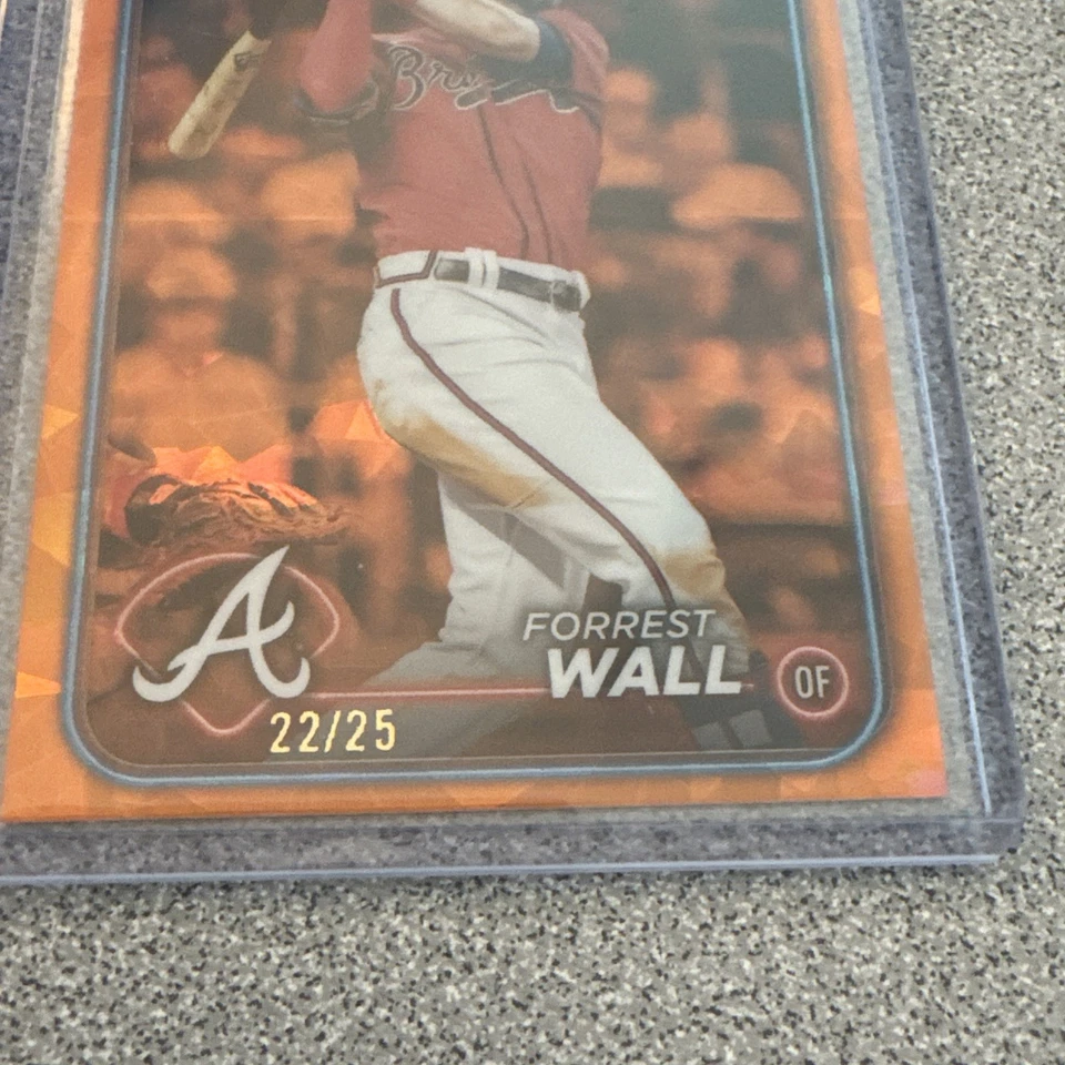 2024 Topps Chrome - Forrest Wall #176 Orange Wave Refractor /25 (RC) - Image 2 of 3