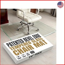 Luxury Tempered Glass Chair Mat 36" x 46" for Ultimate Flooring Protection