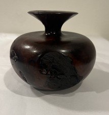 Vintage Wood Burl Vase Knurled Handcrafted Primitive Exotic California Redwood