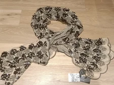 CEJON Women's Sequin Scarf , Scalloped Edge, Multi Color, ONE SIZE