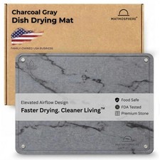 Large Stone Dish Drying Mat 18x14 Raised Diatomaceous Kitchen Counter Rack