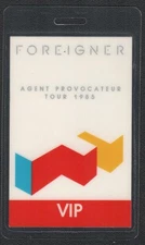 Foreigner Backstage Pass - 1985 Laminated Pass - Agent Provocateur Tour