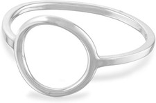 925 Sterling Silver Open Circle Simple Modern Minimalist Stackable Ring