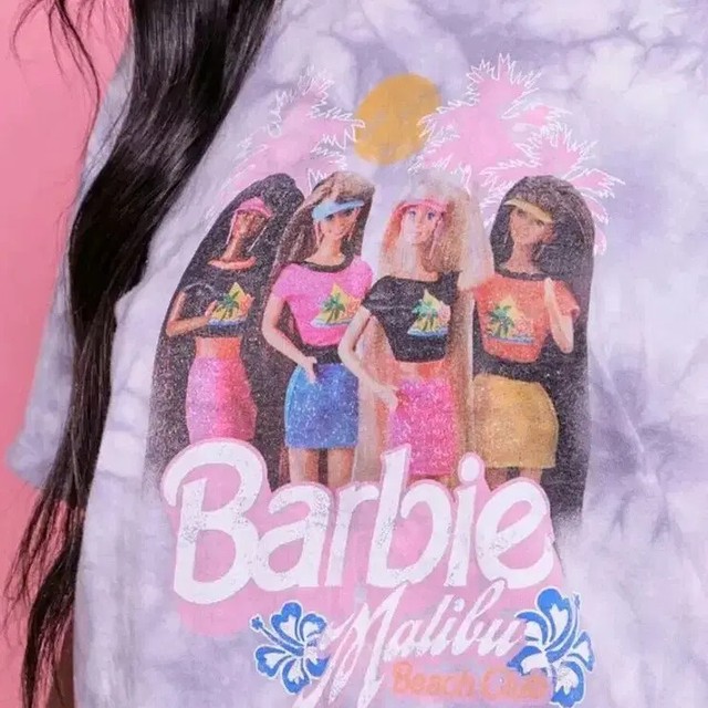 Vintage Barbie Printed Short Sleeve T-Shirt - Stylish & Unique Design