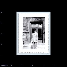 Old Vintage Photo MAN IN BOWLER DERBY HAT OUTSIDE BUILDING