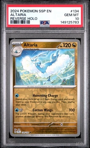 Pokemon TCG Altaria #134 Surging Sparks Reverse Holo PSA 10 POP 3