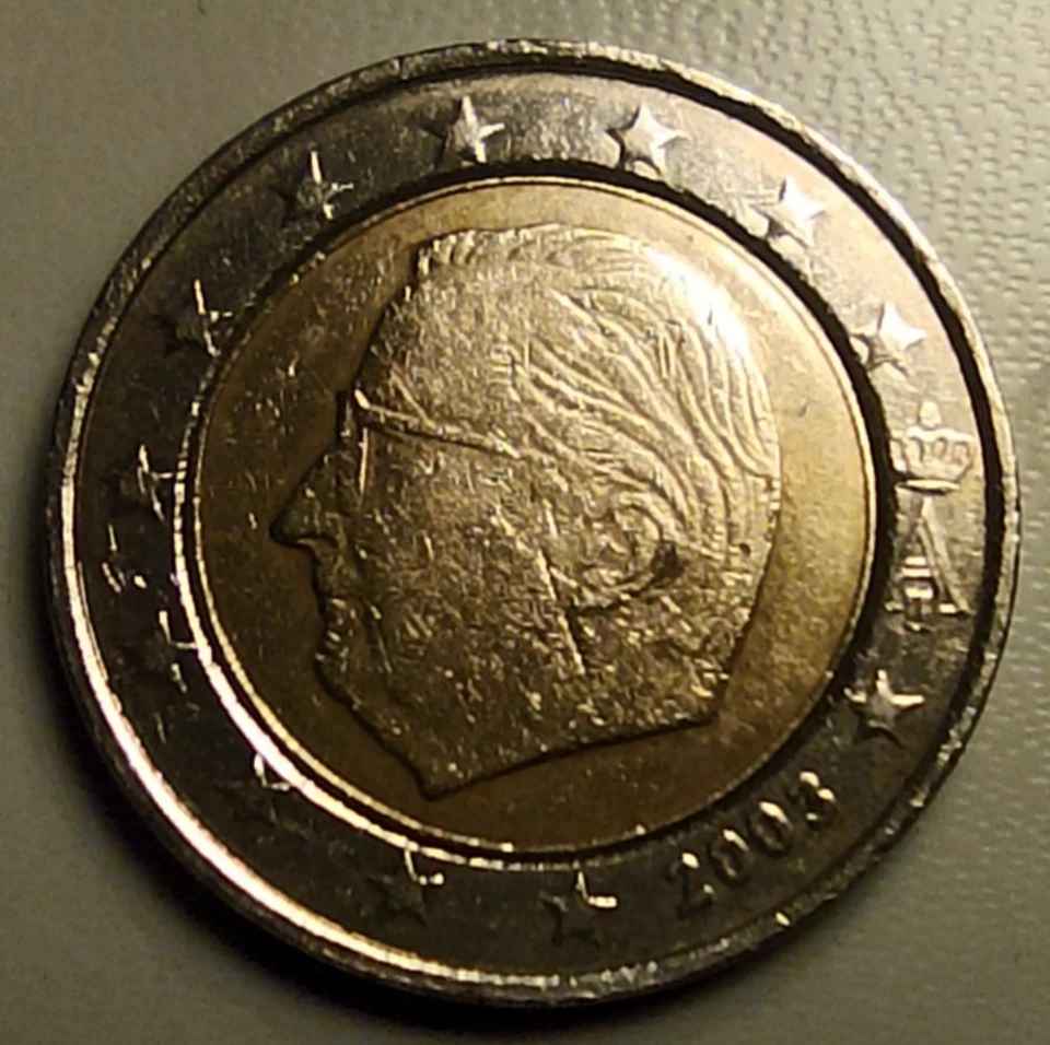 Pièce de Monnaie Belgique 2 Euro 2003 - Roi Albert II - décentré bomber rare - Photo 4/4