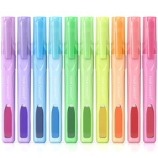 Assorted Colors Highlighters Chisel Tip Clear View Design NoBleed 10 PCS