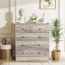 Modern Simple 5-Drawer Dresser Gray