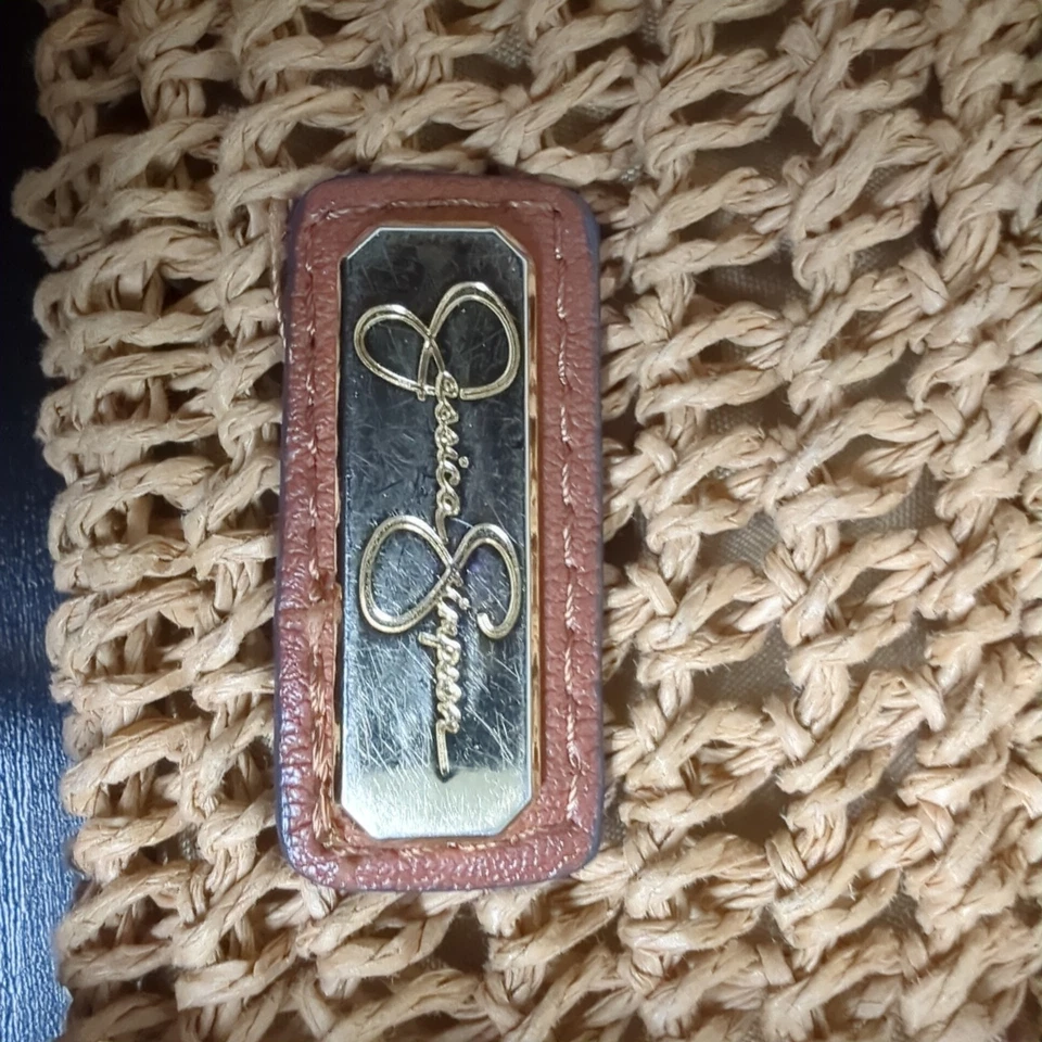 Jessica Simpson St. Pete Straw Tote Floral Pink Beach Beach Vacation Used - Image 4 of 4