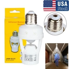 Infrared PIR Motion Sensor E27 LED Light Lamp Bulb Holder Socket Switch 110/220V