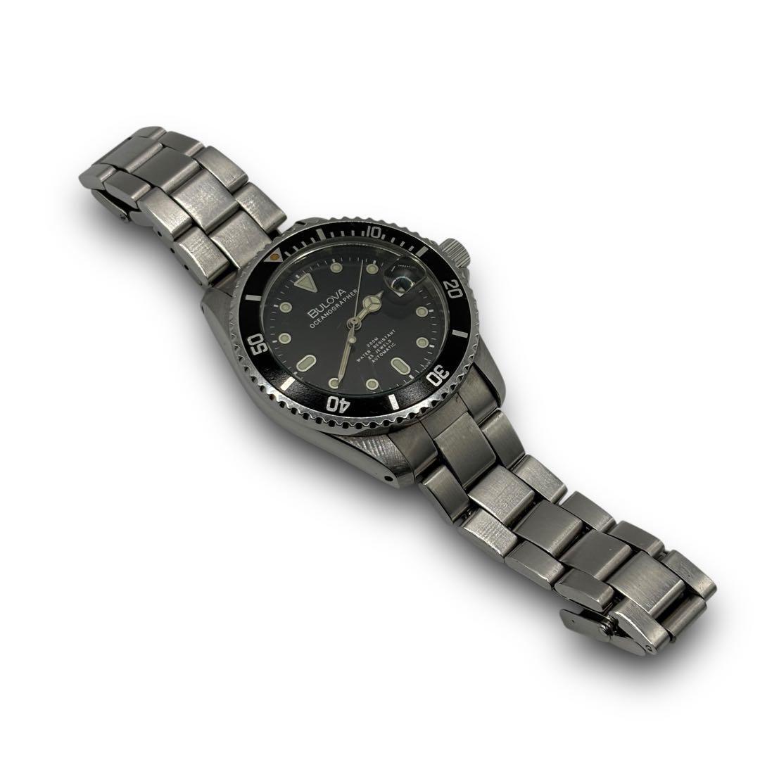 BULOVA OCEANOGRAPHER 25 JEWELS 純正ベルト BULOVA OCEANOGRAPHER 25 JEWELS 80s VINTAGE BLACK & SILVER