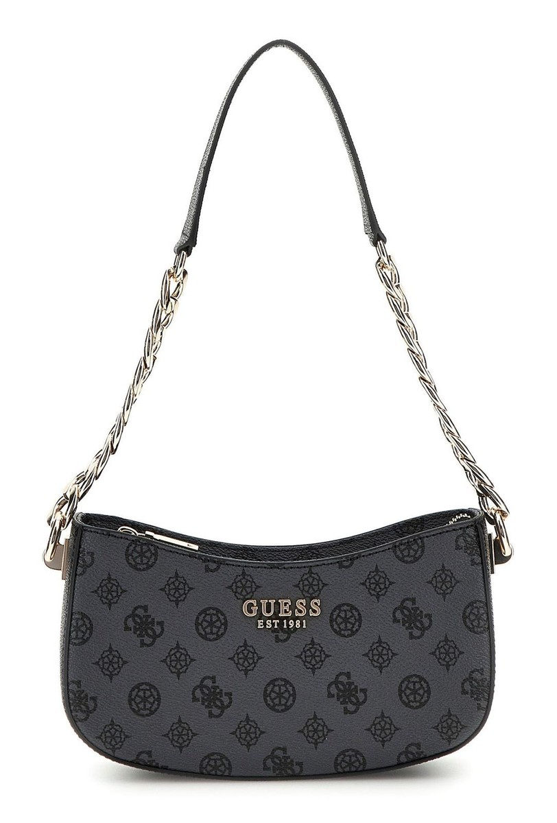 GUESS Evelune Top Zip Shoulder Bag Schultertasche Tasche Charcoal