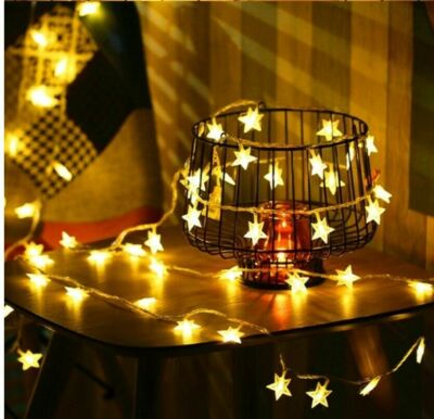 LED String Fairy Lights Battery Operated Star Shape Fairy Strip Lamp Decor