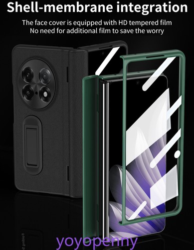 Luxury Leather Protective Case Cover Bracket + Screen Protector for OPPO Find N5 - Picture 10 of 23