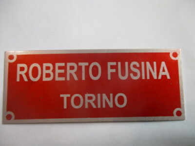 Typenschild Schild Roberto Fusina Schalensitz Fiat Alfa Lancia Fulvia zagato S91