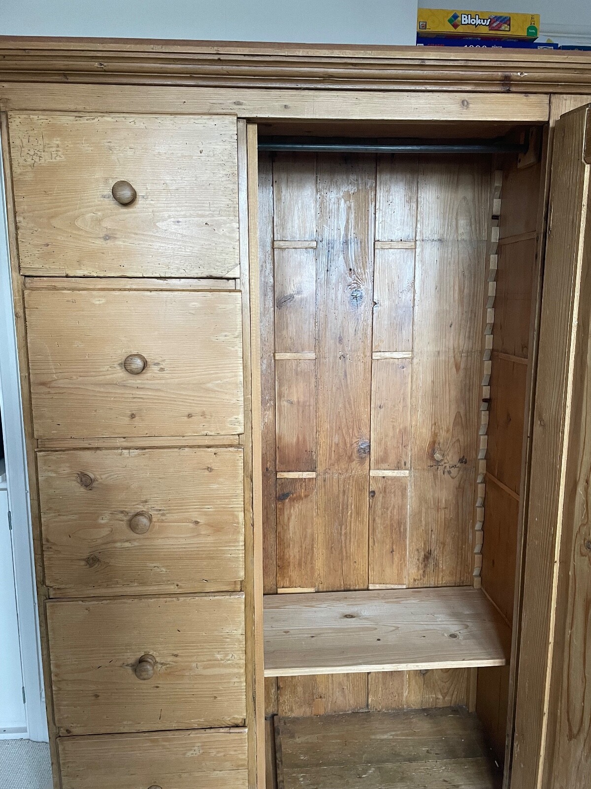 Vintage pine larder cupboard with drawers eBay