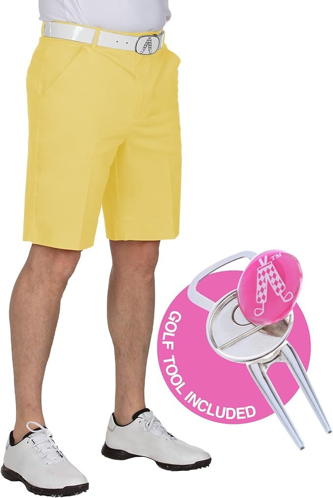 Shorts Pastel Yellow Golf Shorts Waist 30 - 44