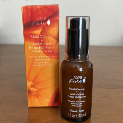100% PURE Multi-Vitamin + Antioxidants Potent PM Serum 1 fl oz NEW