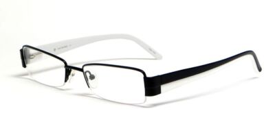 Calabria Viv 5003 Designer Lesebrille Schwarz Weiß Halbrand Wählen Sie Stärke