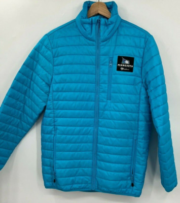 NFL Super Bowl LII Volunteer Crew Blue Puffer Jacket Womens Medium Sportswear