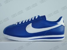 Men's Nike Cortez Prm Leather Blue Game Royal White Swoosh Nike ID Limited