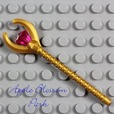 NEW Lego Pharaoh Quest GOLD STAFF - Mummy King Minifig Weapon w/Pink Jewel Gem