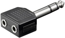 Kopfhörer Adapter AUX Klinke 6,35 mm Stecker zu 2x 3,5 mm Buchse 3 Pin Stereo
