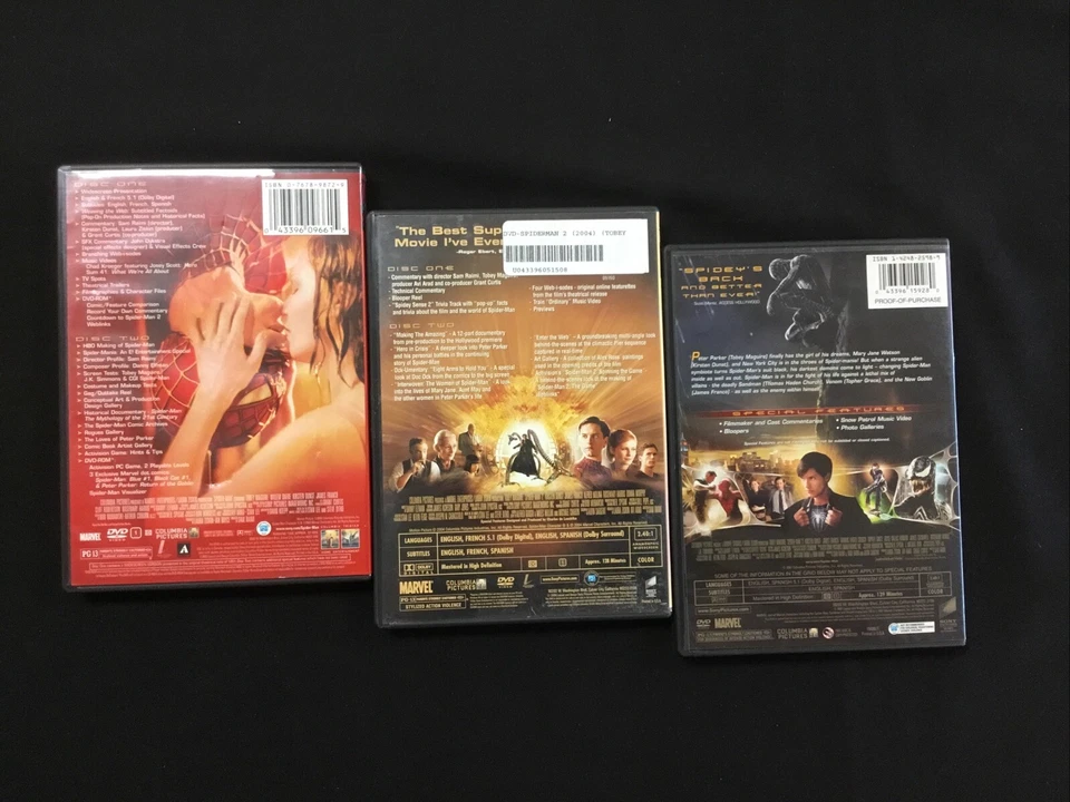 Spider Man 7 DVD Lot: Maguire Trilogy + Amazing 1 & 2 + Homecoming + Venom Foto 4 de 4