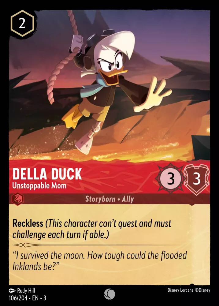 Della Duck Into the Inklands 106/204 Lorcana TCG Card NM/M Regular